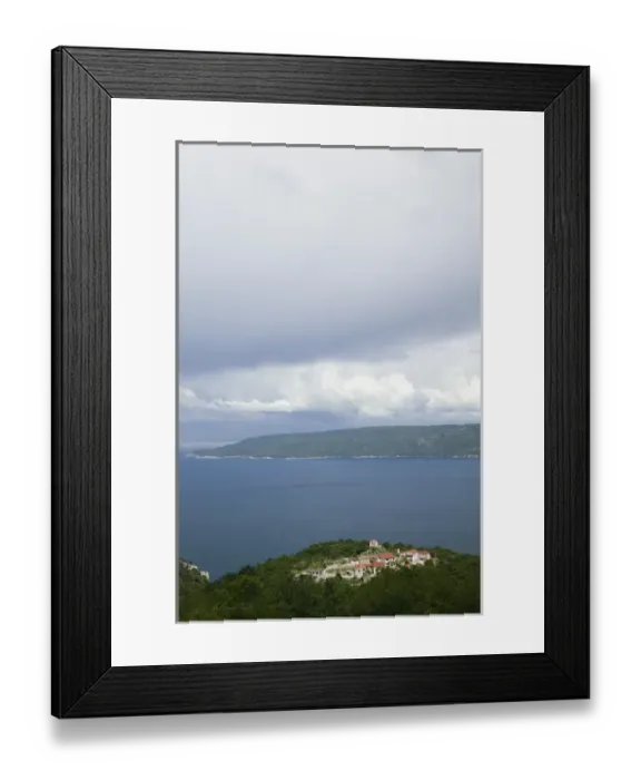 Framed Print : CROATIA, Istria, MOSCENICE. View towards KRK ISLAND and Rijeka Gulf Framed Print : CROATIA, Istria, MOSCENICE. View towards KRK ISLAND and Rijeka Gulf