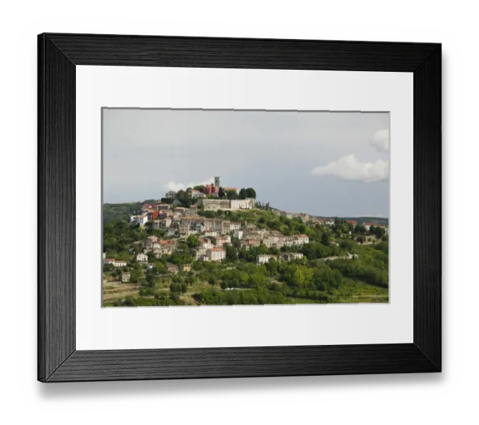 Framed Print : CROATIA, Istria, MOTOVUN. Hill Town View