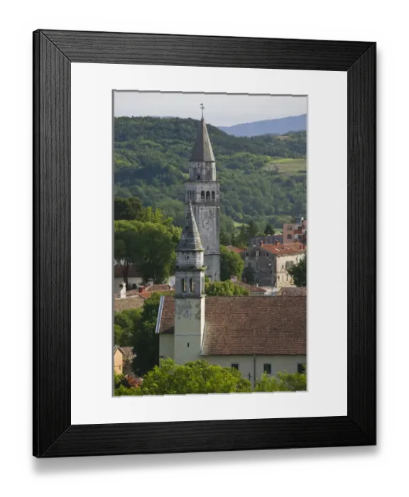 Framed Print : CROATIA, Istria, PAZIN. Town Churches  /  Morning