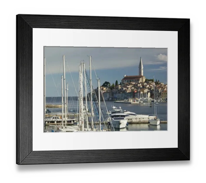 Framed Print : CROATIA, Istria, ROVINJ. ROVINJ harbor view with Cathedral of St. Euphemia / Morning Framed Print : CROATIA, Istria, ROVINJ. ROVINJ harbor view with Cathedral of St. Euphemia / Morning