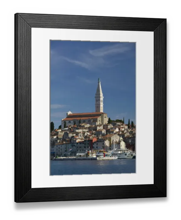 Framed Print : CROATIA, Istria, ROVINJ. ROVINJ harbor view with Cathedral of St. Euphemia / Morning Framed Print : CROATIA, Istria, ROVINJ. ROVINJ harbor view with Cathedral of St. Euphemia / Morning