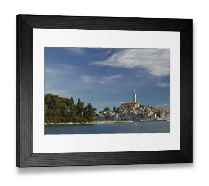 Framed Print : CROATIA, Istria, ROVINJ. ROVINJ harbor view with Cathedral of St. Euphemia / Morning Framed Print : CROATIA, Istria, ROVINJ. ROVINJ harbor view with Cathedral of St. Euphemia / Morning