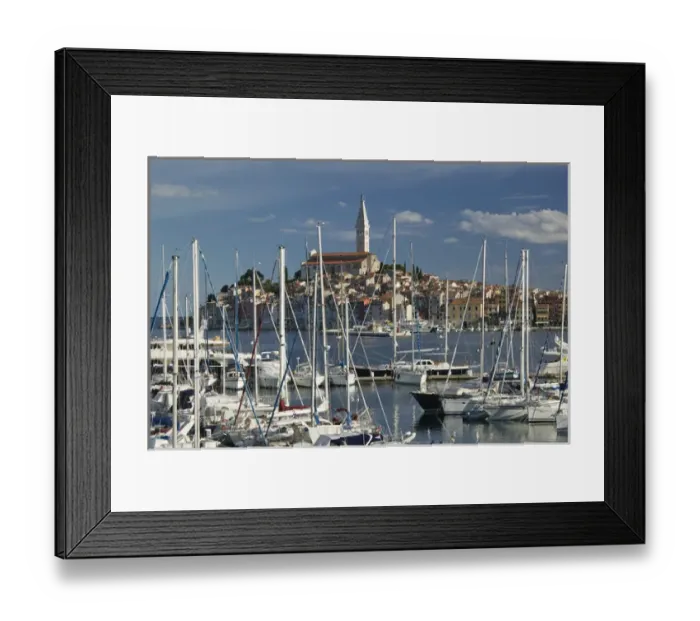 Framed Print : CROATIA, Istria, ROVINJ. ROVINJ harbor view with Cathedral of St. Euphemia / Morning Framed Print : CROATIA, Istria, ROVINJ. ROVINJ harbor view with Cathedral of St. Euphemia / Morning