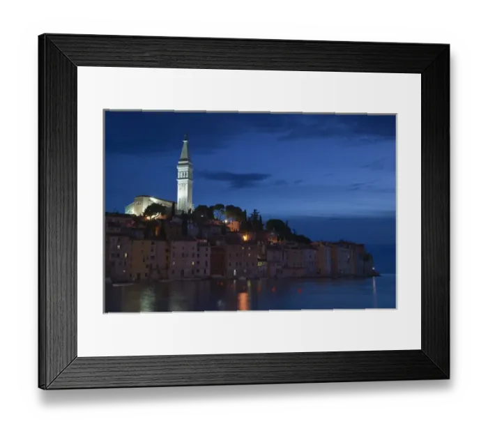 Framed Print : CROATIA, Istria, ROVINJ. ROVINJ town view with the Cathedral of St. Euphemia / Evening Framed Print : CROATIA, Istria, ROVINJ. ROVINJ town view with the Cathedral of St. Euphemia / Evening