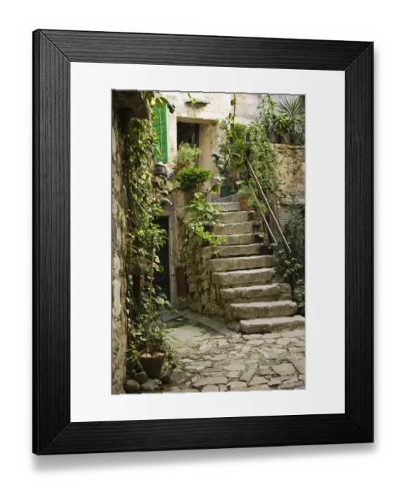 Framed Print : CROATIA, Istria, ROVINJ. ROVINJ old town, staircase