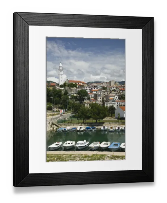 Framed Print : CROATIA, Kvarner Region, NOVI VINODOLSKI. Coastal Town View Framed Print : CROATIA, Kvarner Region, NOVI VINODOLSKI. Coastal Town View