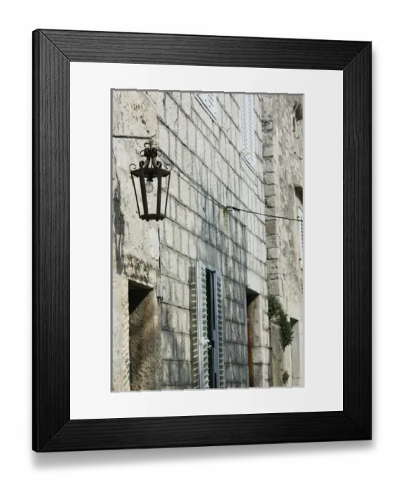 Framed Print : CROATIA, Kvarner Region, RAB ISLAND, RAB TOWN. Streetlight on Gorna Street
