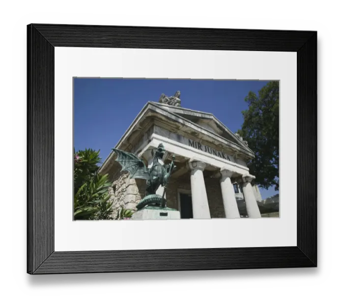 Framed Print : CROATIA, Kvarner Region, RIJEKA. Trsat Castle  /  13th century fort interior courtyard