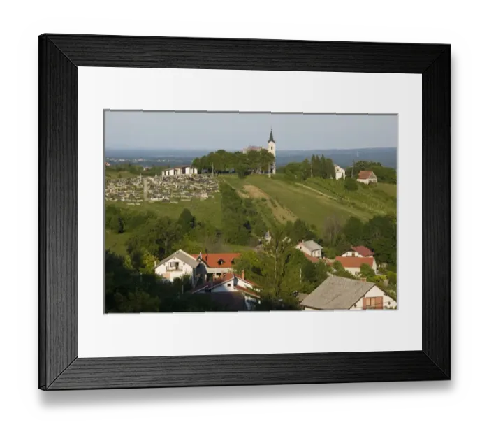 Framed Print : CROATIA, Samoborsko Gorje Region, PLESIVICA. Hilly countryside near SAMOBOR