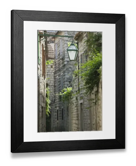 Framed Print : CROATIA, Southern Dalmatia, HVAR Island, STARI GRAD. Old Town Street