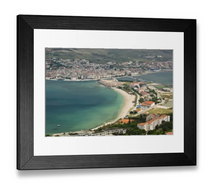 Framed Print : Croatia, Zadar Region, Pag Island, Pag Town. Pag Island View