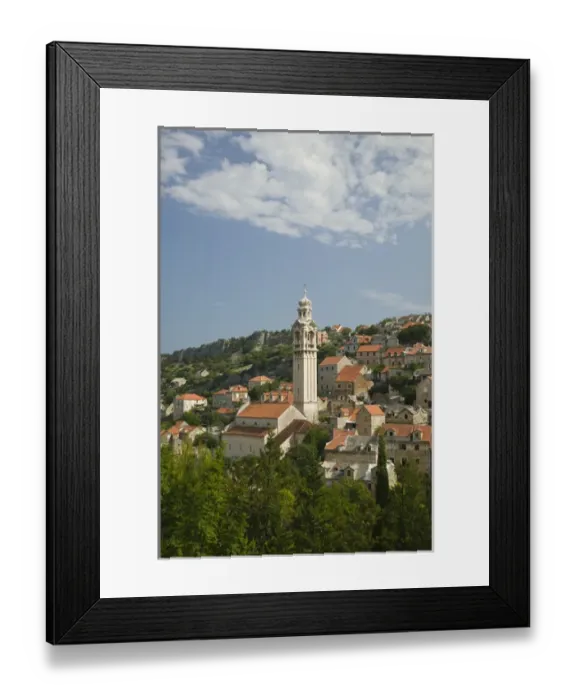 Framed Print : CROATIA-Central Dalmatia-BRAC ISLAND-LOZISCA: Mountain Town View Framed Print : CROATIA-Central Dalmatia-BRAC ISLAND-LOZISCA: Mountain Town View