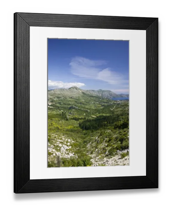 Framed Print : Croatia-Bosnian Frontier at BRGAT. Mountain Frontier with Bosnia and BRGAT village