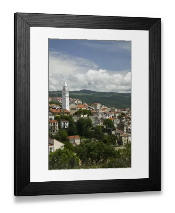 Framed Print : CROATIA-Kvarner Region-NOVI VINODOLSKI: Coastal Town View