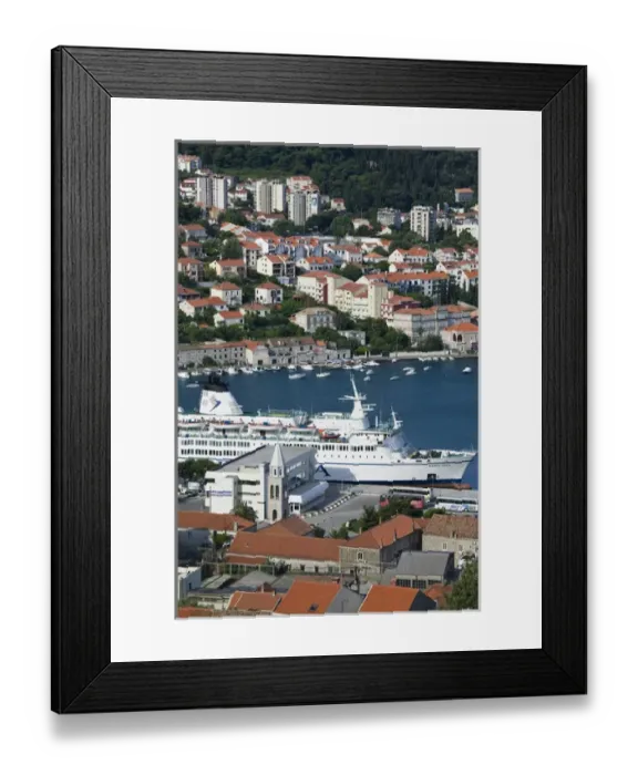 Framed Print : CROATIA-Southern Dalmatia-DUBROVNIK: Dalmatian Ferry in the port of GRUZ