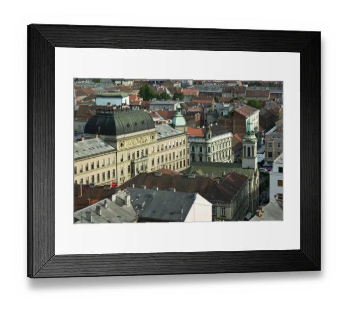 Framed Print : Croatia-Zagreb. Downtown View from Upper Town Framed Print : Croatia-Zagreb. Downtown View from Upper Town