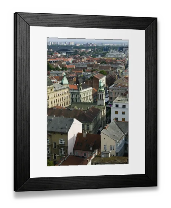 Framed Print : Croatia-Zagreb. Downtown View from Upper Town Framed Print : Croatia-Zagreb. Downtown View from Upper Town