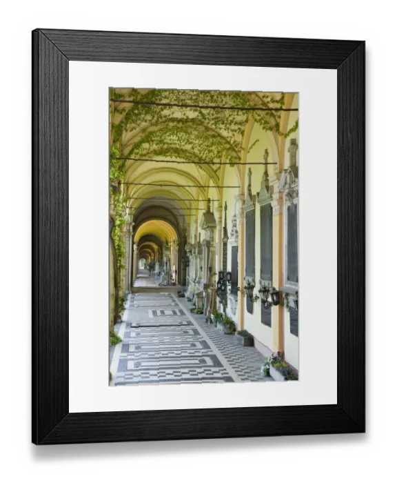 Framed Print : Croatia-Zagreb. Mirogoj Cemetery- Crypt Passageway. One of the Most Beautiful Cemeteries Framed Print : Croatia-Zagreb. Mirogoj Cemetery- Crypt Passageway. One of the Most Beautiful Cemeteries