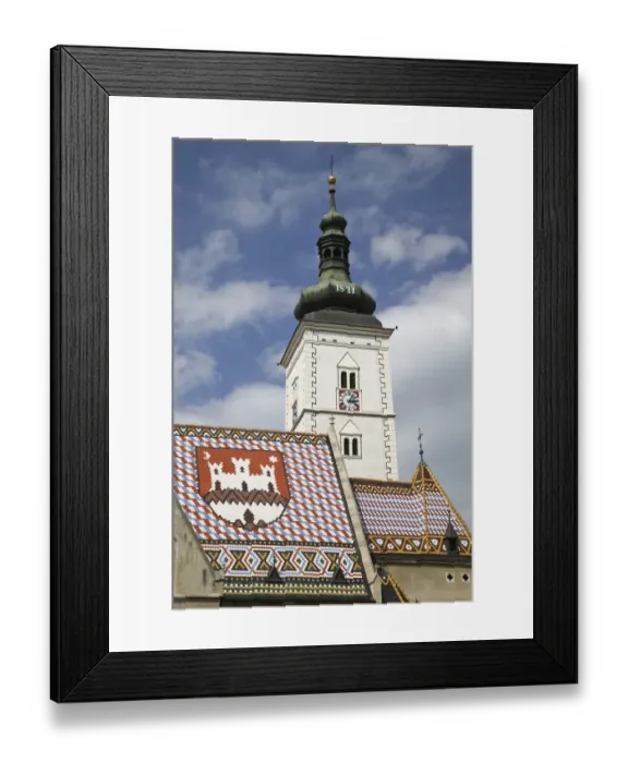 Framed Print : Croatia-Zagreb. Old Town Zagreb-St. Marks Church (b. 1880) Framed Print : Croatia-Zagreb. Old Town Zagreb-St. Marks Church (b. 1880)