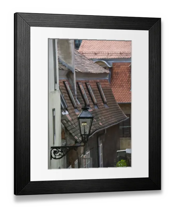 Framed Print : Croatia-Zagreb. Old Town Zagreb-Streetlight Framed Print : Croatia-Zagreb. Old Town Zagreb-Streetlight