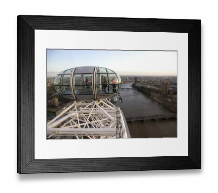 Framed Print : Tourists view the city of London from the London Eye, England