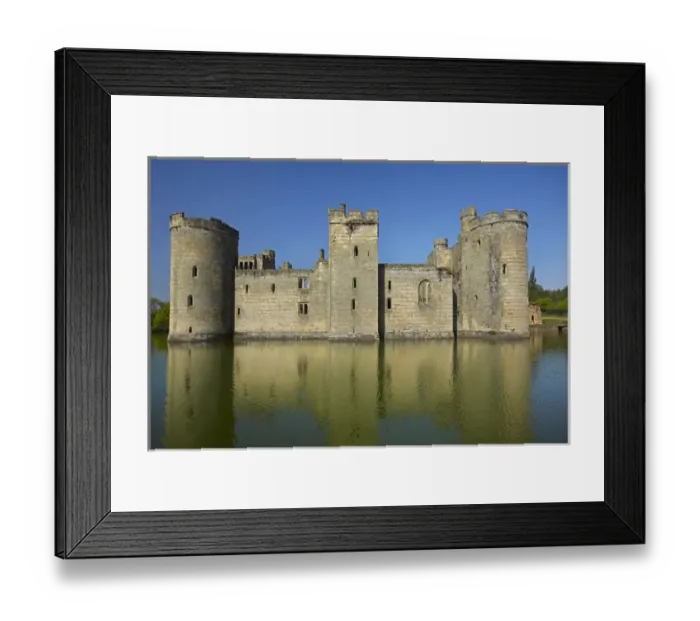 Framed Print : Bodiam Castle (1385), reflected in moat, East Sussex, England, United Kingdom