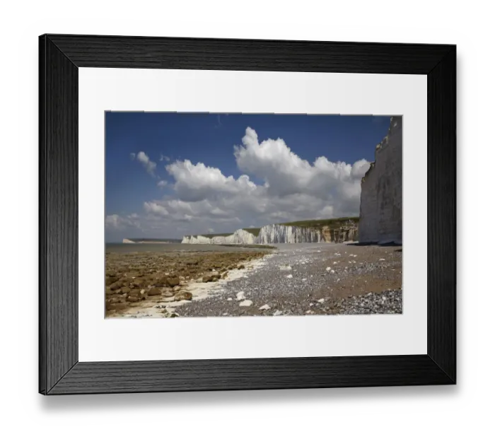 Framed Print : Seven Sisters Chalk Cliffs, Birling Gap, East Sussex, England, United Kingdom