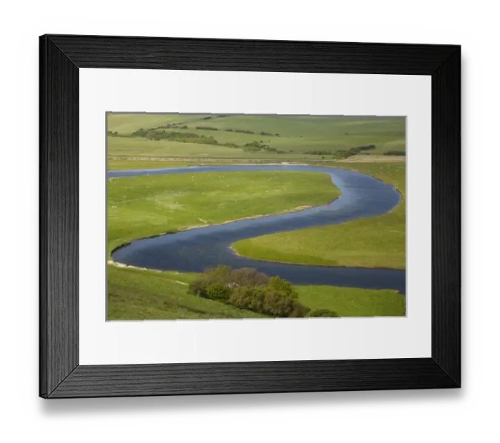 Framed Print : River Cuckmere, near Seaford, East Sussex, England, United Kingdom