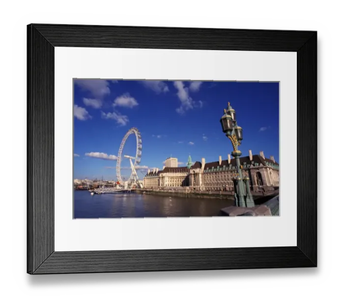 Framed Print : England, London, London Eye and River Thames Framed Print : England, London, London Eye and River Thames