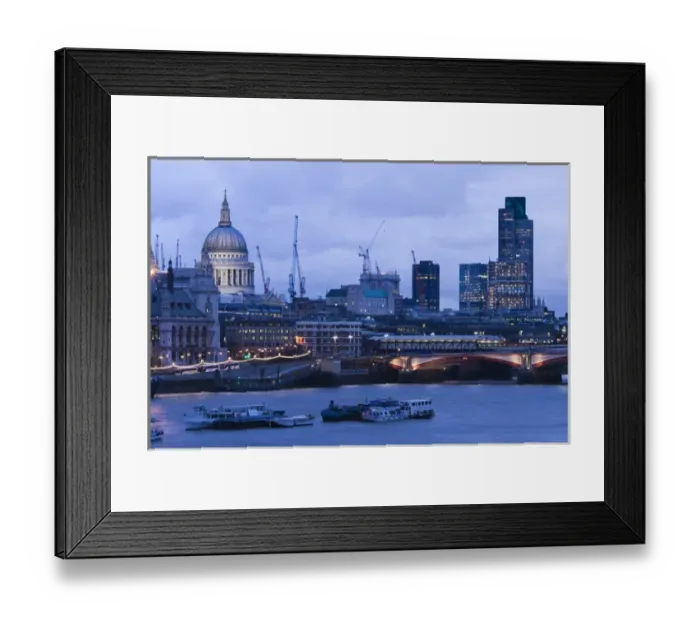 Framed Print : Europe, ENGLAND-London: View of Thames River towards St. Pauls Cathedral-Evening Framed Print : Europe, ENGLAND-London: View of Thames River towards St. Pauls Cathedral-Evening