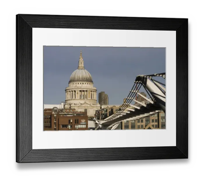 Framed Print : Europe, ENGLAND-London: View of the Millenium Bridge and St. Pauls Cathedral Framed Print : Europe, ENGLAND-London: View of the Millenium Bridge and St. Pauls Cathedral