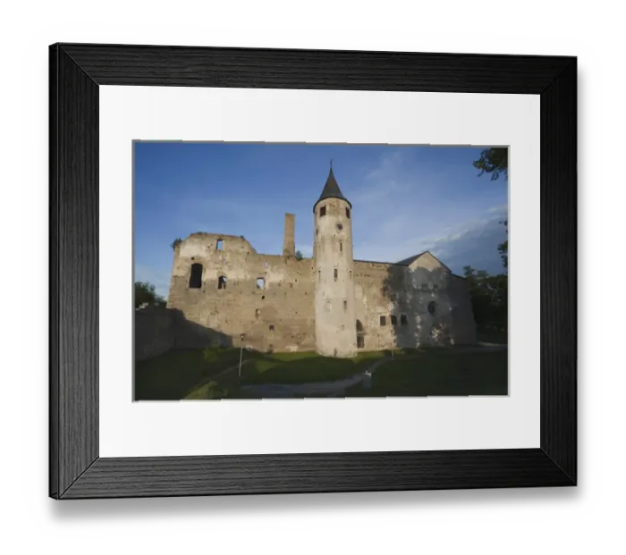 Framed Print : Estonia, Western Estonia, Haapsalu, Bishops Castle, 13th century, castle courtyard