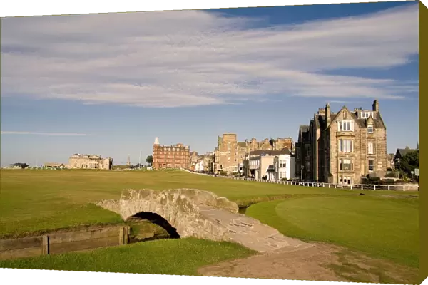 Golfing the special Swilcan Bridge on the 18th hole at the world famous St Andrews