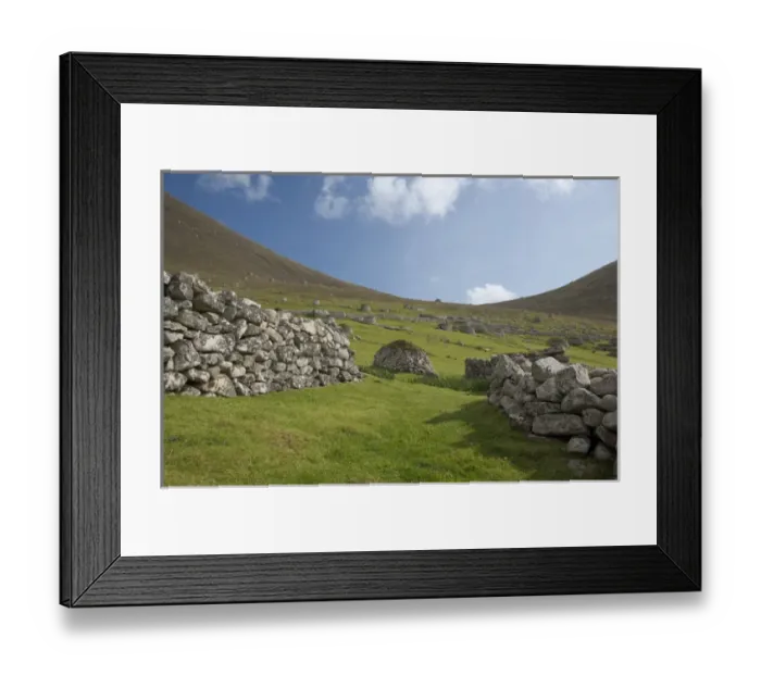 Framed Print : Scotland, St. Kilda Islands, Outer Hebrides. Island of Hirta. Historic St. Kilda