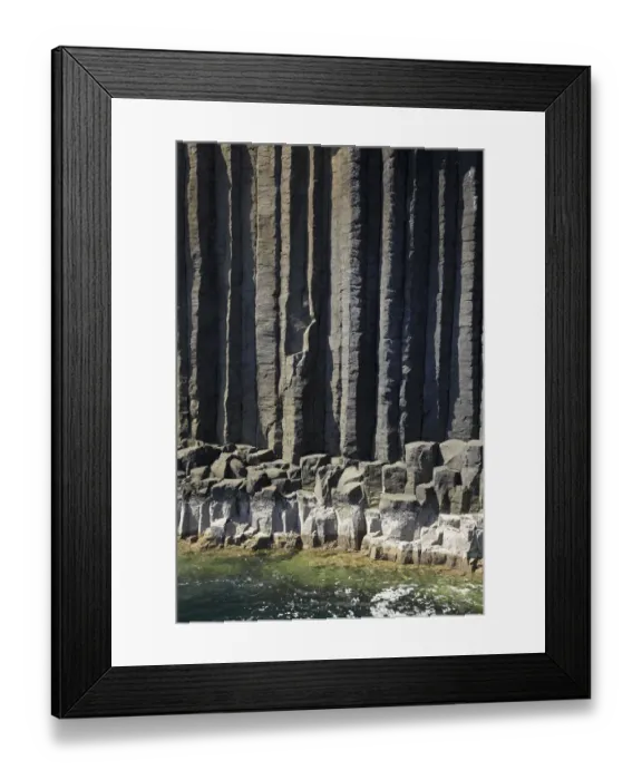 Framed Print : Basalt Columns by Fingals Cave, Staffa, off Isle of Mull, Scotland, United Kingdom