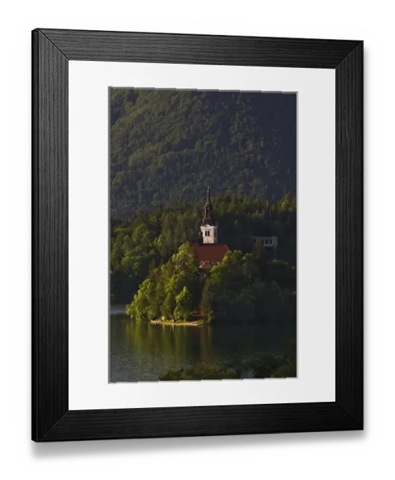 Framed Print : Lake Bled and the Assumption of Marys Pilgrimage Church, Bled Slovenia