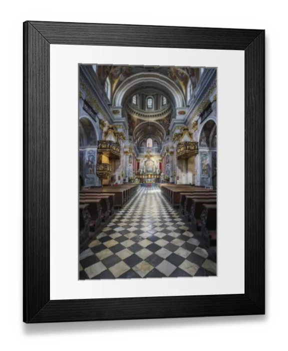 Framed Print : Interior view of Church of St. Nicholas, Ljubljana, Slovenia