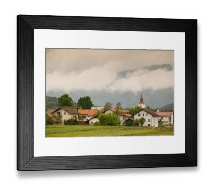 Framed Print : SLOVENIA-Dolenjska-Vavta Vas: Village View by Kocevski Rog Mountain Framed Print : SLOVENIA-Dolenjska-Vavta Vas: Village View by Kocevski Rog Mountain