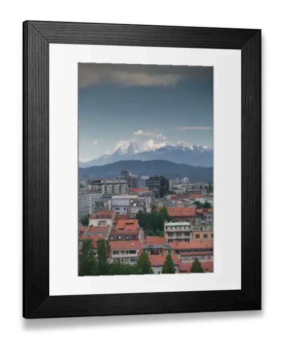 Framed Print : SLOVENIA-Ljubljana (Slovenian Capital): Late Afternoon View of City & Kamnik-Savinja