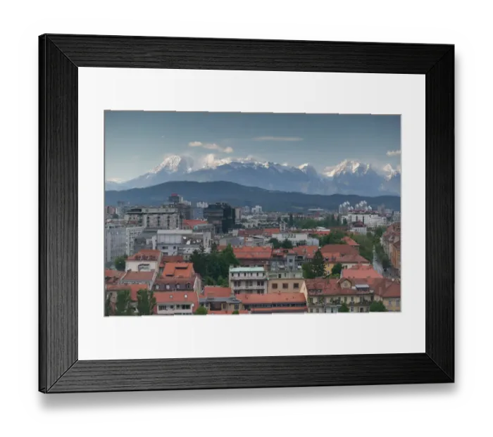 Framed Print : SLOVENIA-Ljubljana (Slovenian Capital): Late Afternoon View of City & Kamnik-Savinja Framed Print : SLOVENIA-Ljubljana (Slovenian Capital): Late Afternoon View of City & Kamnik-Savinja