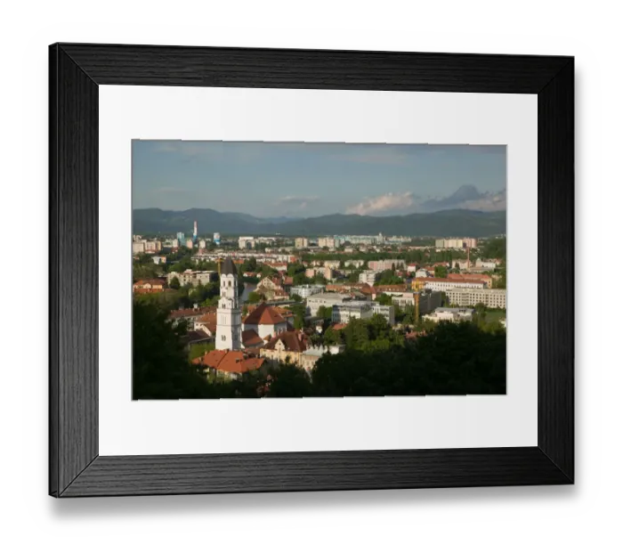 Framed Print : SLOVENIA-Ljubljana (Slovenian Capital): View of Eastern Suburbs (Poljane)