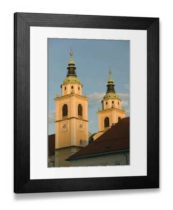 Framed Print : SLOVENIA-Ljubljana (Slovenian Capital): Cathedral of St. Nicholas  /  Sunset
