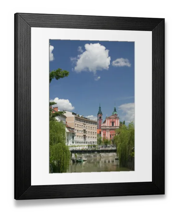Framed Print : SLOVENIA-Ljubljana: Ljubljana River View towards Presernov Trg Square Framed Print : SLOVENIA-Ljubljana: Ljubljana River View towards Presernov Trg Square