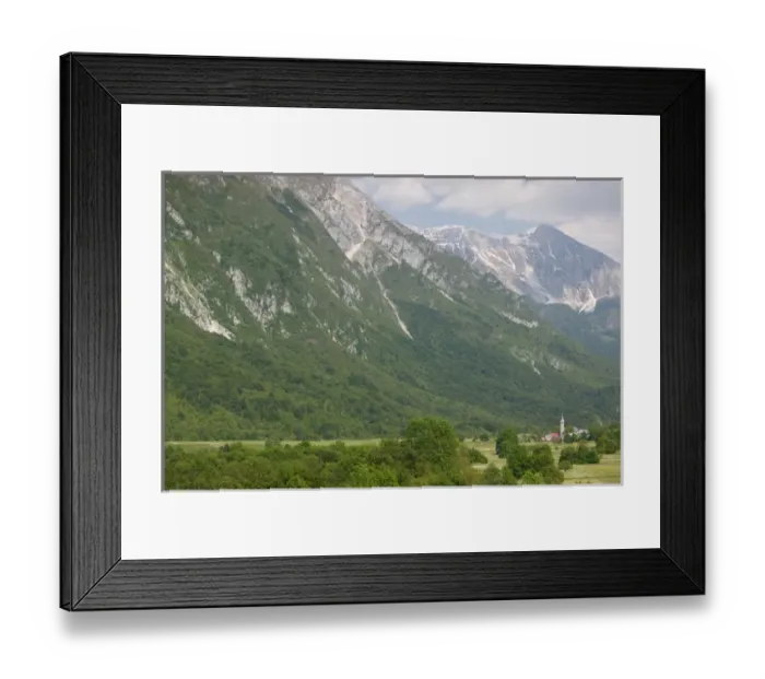 Framed Print : SLOVENIA-PRIMORSKA-Trnovo Ob Soci: Town View along Soca River Valley Framed Print : SLOVENIA-PRIMORSKA-Trnovo Ob Soci: Town View along Soca River Valley