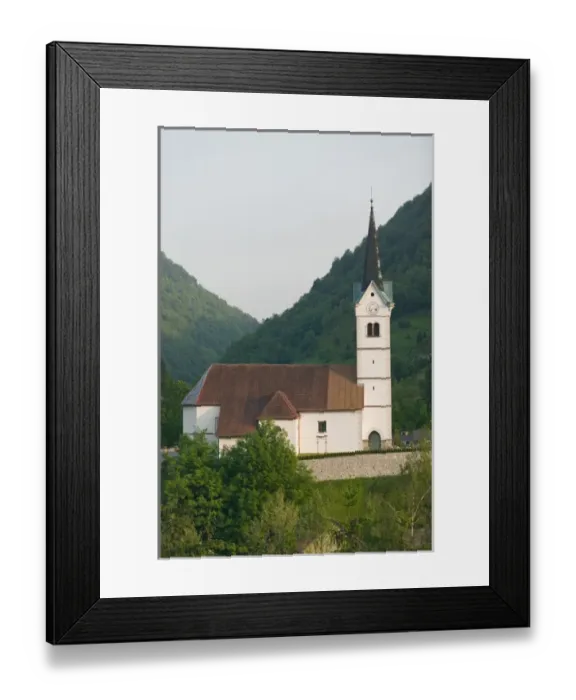 Framed Print : SLOVENIA-PRIMORSKA-Spodnja Idrija: Town Church / Late Afternoon Framed Print : SLOVENIA-PRIMORSKA-Spodnja Idrija: Town Church / Late Afternoon