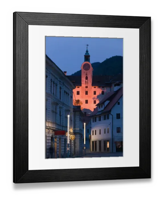 Framed Print : SLOVENIA-PRIMORSKA- Idria: Gewerkenegg Castle (b. 1533) & Municipal Museum