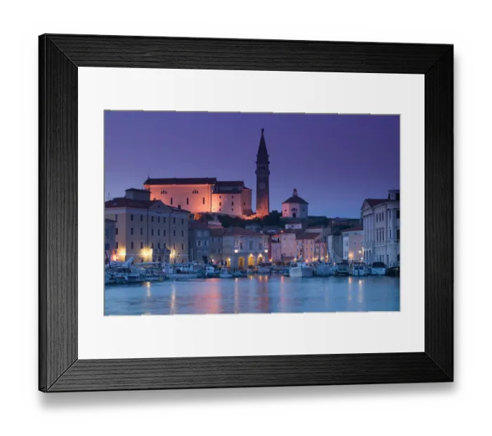 Framed Print : SLOVENIA-PRIMORSKA-Piran: Piran Harborfront - Evening View
