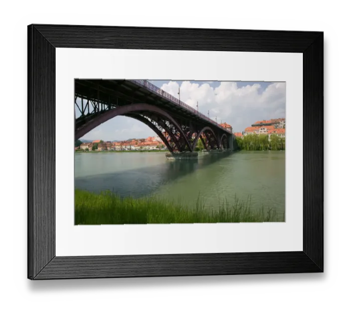 Framed Print : SLOVENIA-Stajerska-Maribor: Afternoon View of Lent Waterfront Area along Drava River