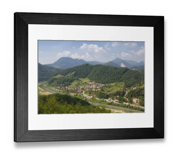 Framed Print : SLOVENIA-STAJERSKA (Styria) -Celje: Along Savinja River from Celje Castle / Daytime Framed Print : SLOVENIA-STAJERSKA (Styria) -Celje: Along Savinja River from Celje Castle / Daytime