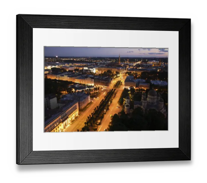 Framed Print : The night view of city of Riga. Latvia Framed Print : The night view of city of Riga. Latvia